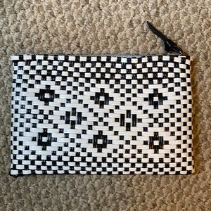 White and black small clutch